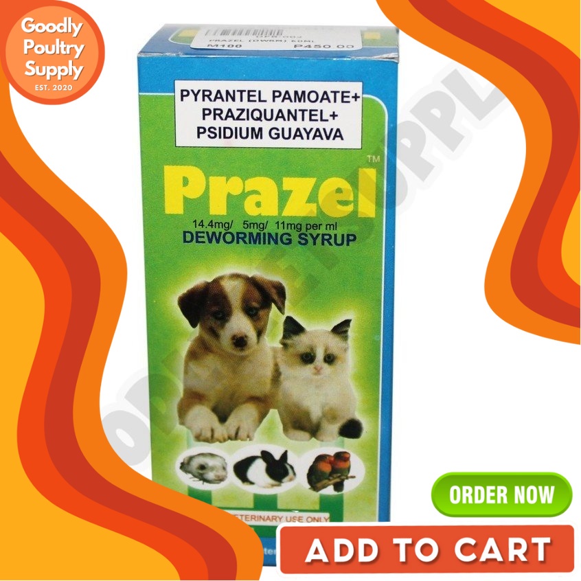 ♞Prazel Deworming Syrup 15ml ( Pyrantel Pamoate, Praziquantel, and ...