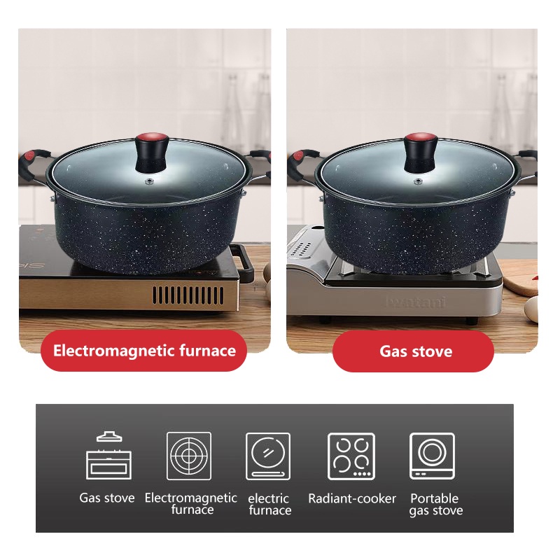 ♞3PCS/set Induction Kitchenware Cookware Set Non Stick/Soup Pot/Fry Pan