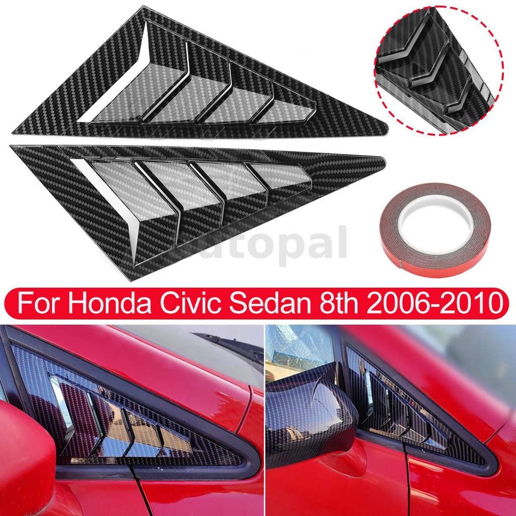 Pair Car Front Triangle Window Louver Side Shutter Blind Shades Cover