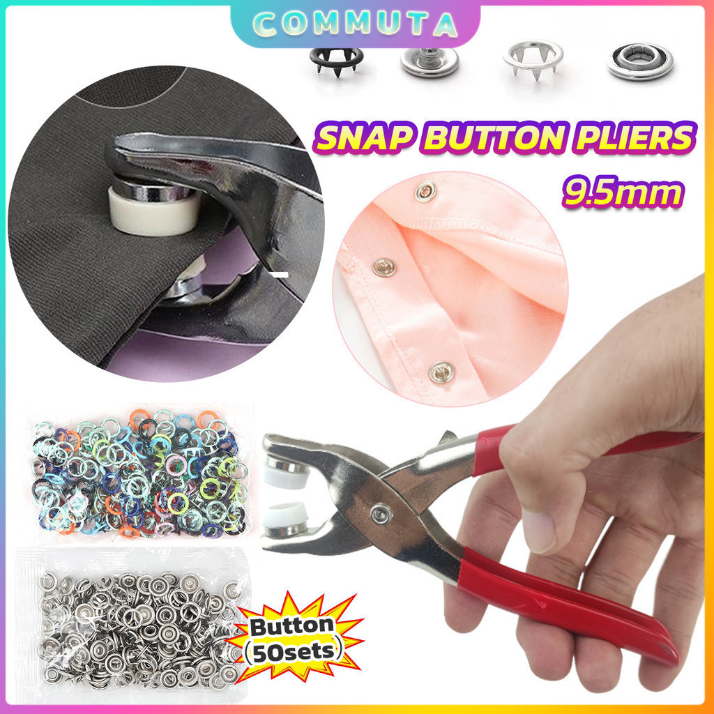 MM Snap Pliers Metal Snap Buttons Fasten Fixing Tool Button Craft Kit ...