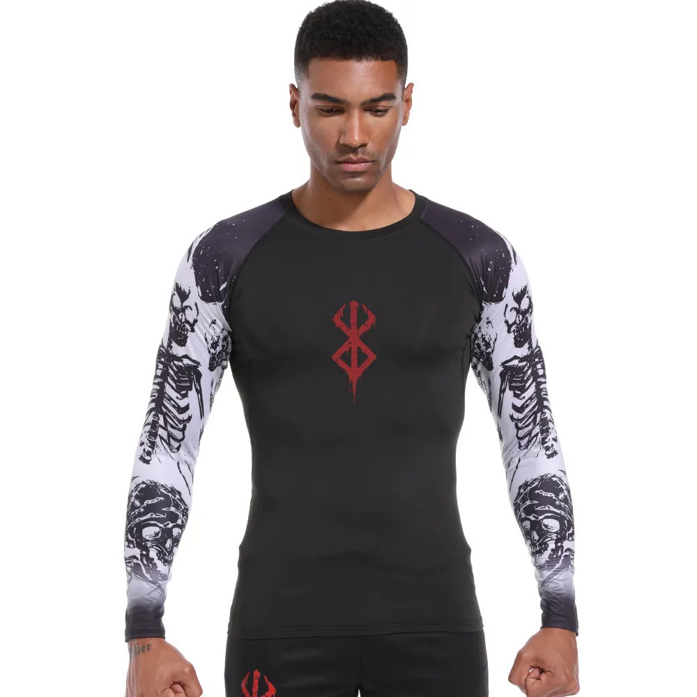 Anime Berserk Guts Compression TShirt Men Gym Fitness Base Layer Tight ...