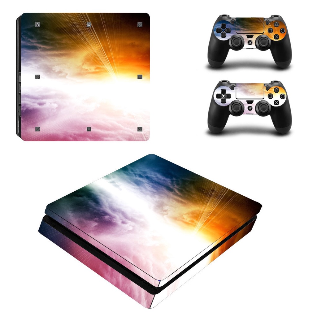 Sticker Skin Set For PS4 Slim Skin Cover Protector Vinyl Sticker For ...