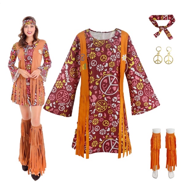 (G.TT) 60's 70's Women's Hippie Costume Accessories Hippie Disco