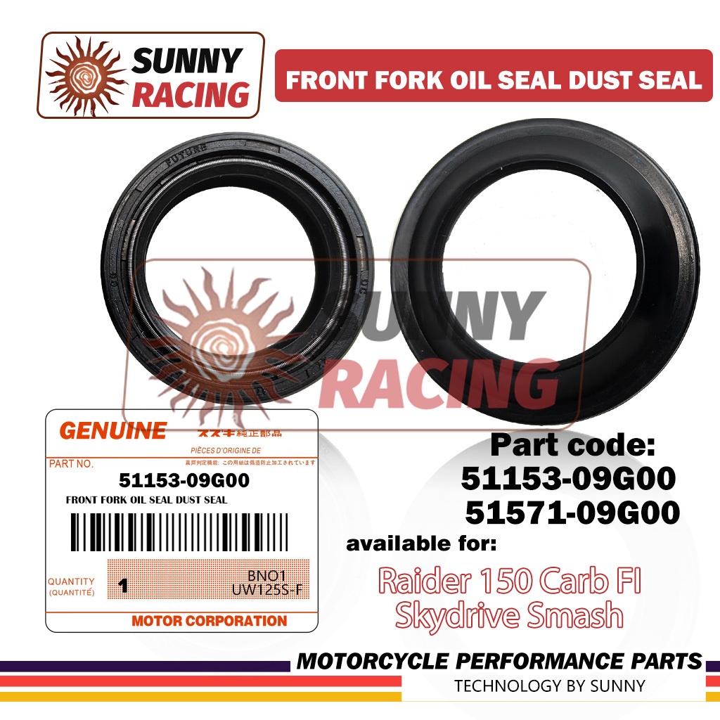 FRONT FORK OIL SEAL DUST SEAL for Raider 150 Carb FI Skydrive Smash ...