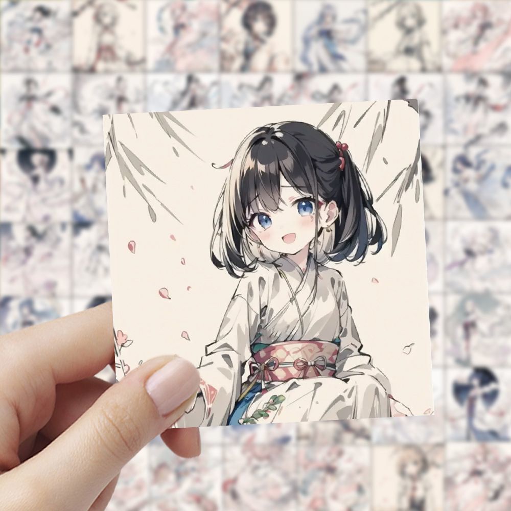 80 pieces of ink painting ancient girl stickers Hanfu ancient girl ...