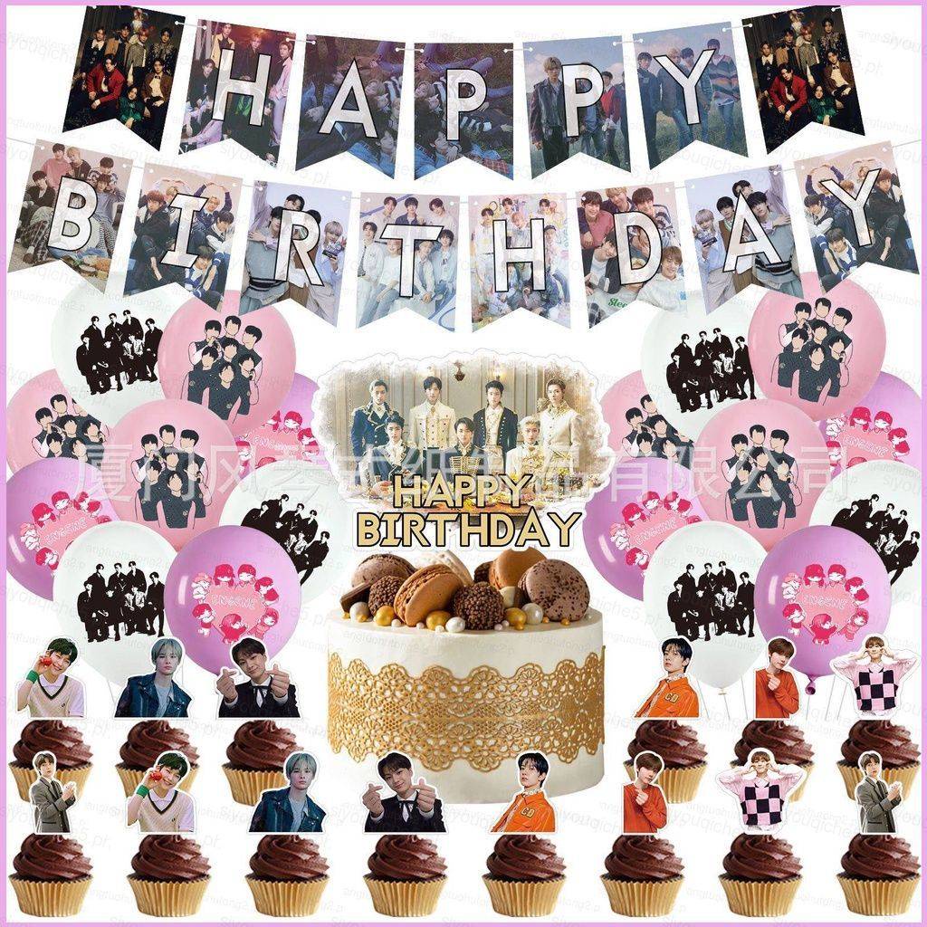 SY5 ENHYPEN theme kids birthday party decorations banner cake topper ...