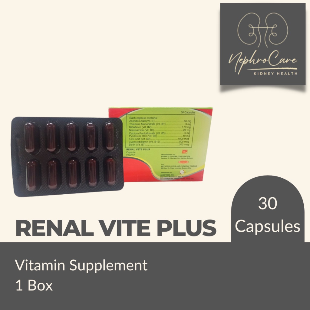 Renal Vite Plus Capsule Vitamin Supplement for Kidney 1 box [30 caps] Expiration Date 2024