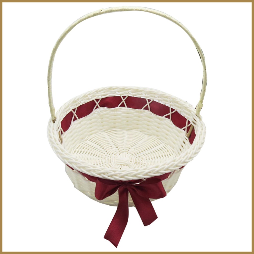 thumbnail image 2 of Handwoven Market Basket With Handle - Woven Picnic & Shopping Basket 2 of 9