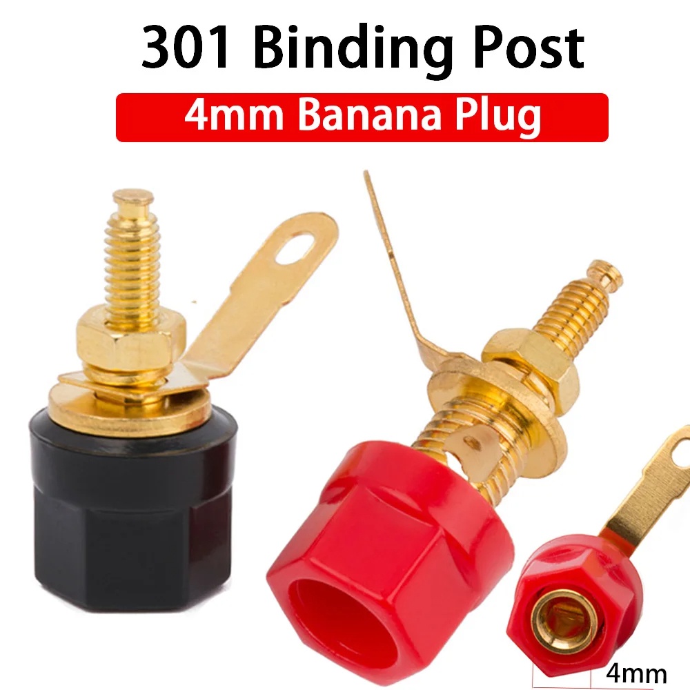 Gold-plated 4mm Banana Female Socket Copper 301 Binding Post Audio ...