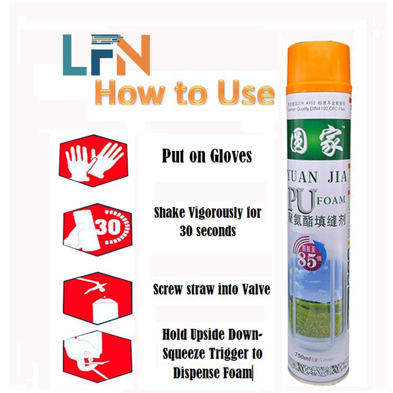 PU Foam Polyurethane Foam Spray (750ml) Fills Cracks And Joints, Gaps
