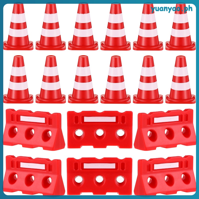 Miniature Toy Traffic Cones Signs for Kids Road Barricade and Fences ...