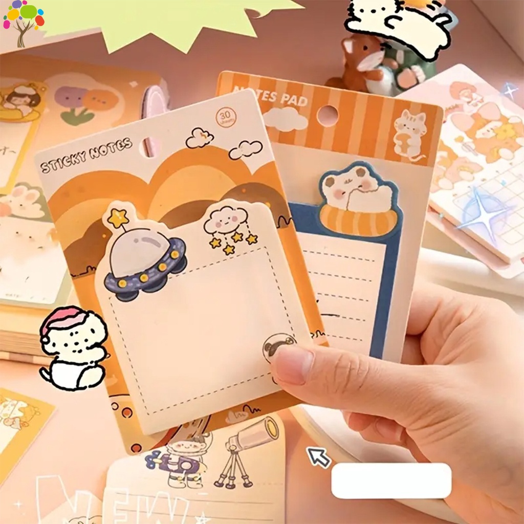 Notes Student Cartoon Cute Postit Notes Tearable Handwritten Memo Post
