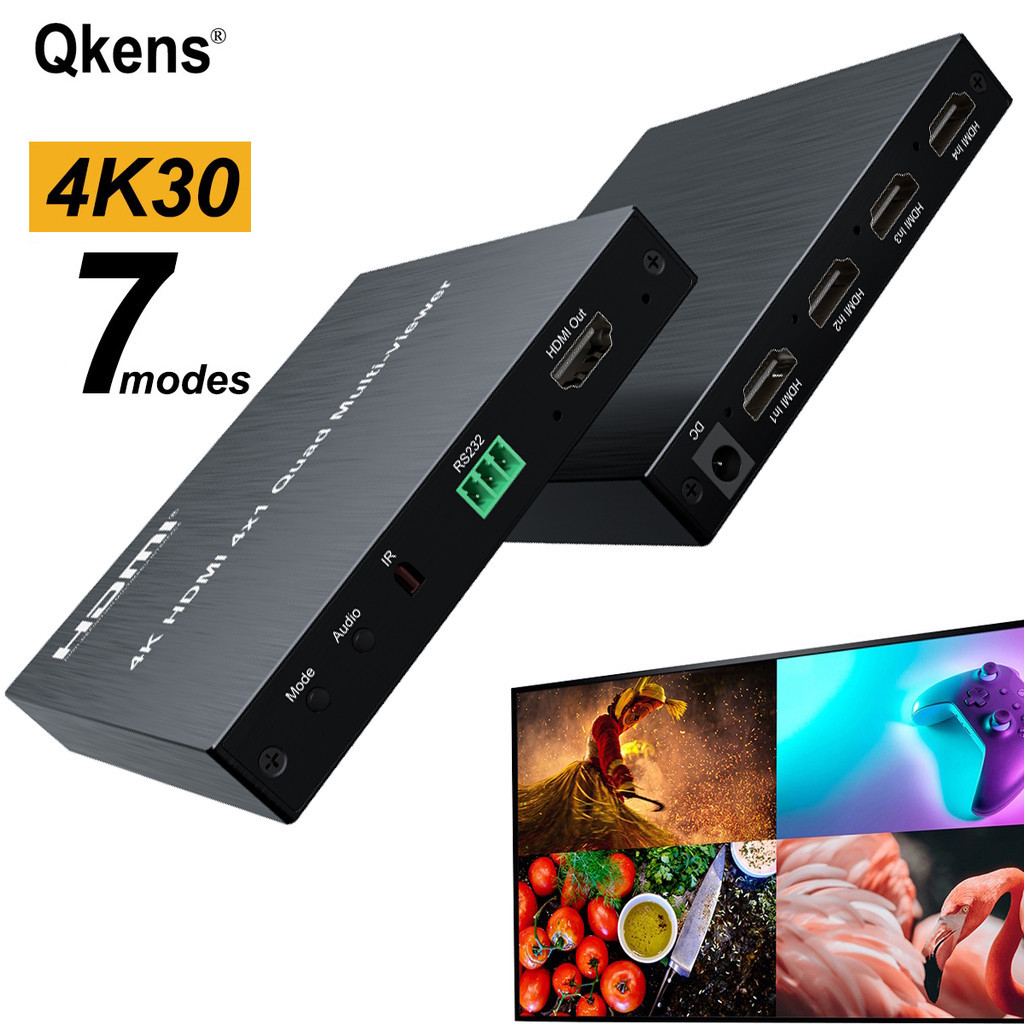 HD 4K 4x1 HDMI Quad Multiviewer 2 3 4 Channel TV Monitors Screen