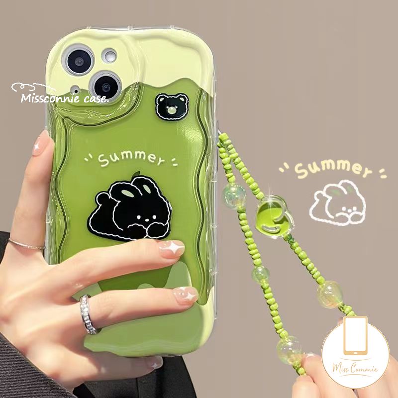 Summer Matcha Green Ice Cream Rabbit Case for Infinix Smart 6Plus  Tecno Spark Go 10C 20 20C Hot 30i 30 11 12 10 20 Play Note 12 G96 3D  Wavy