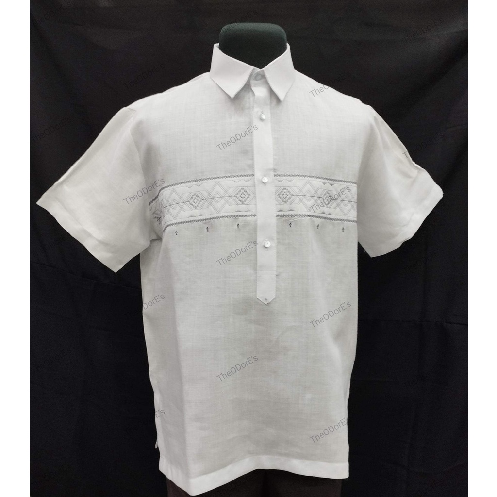 Gusot Mayaman POLO BARONG (2 MITERAND) White# | Shopee Philippines