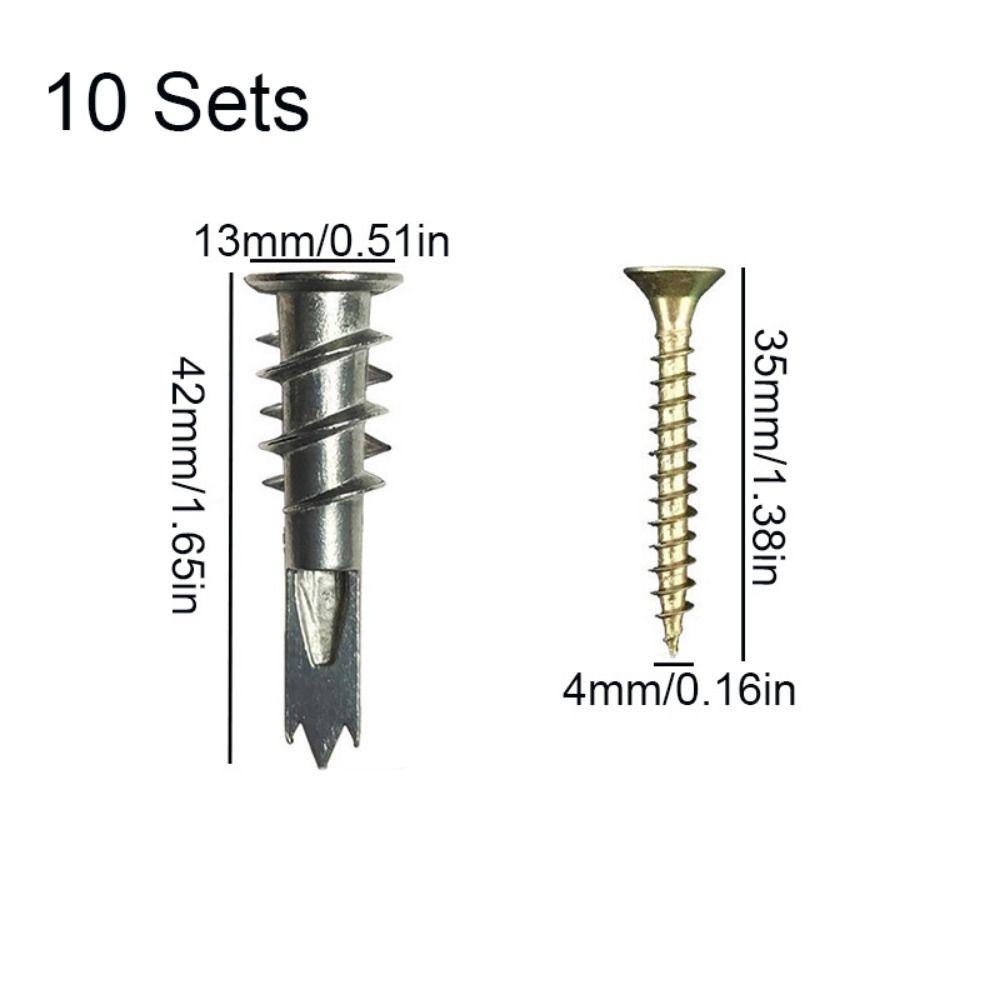 INSTORE 10 Sets SelfDrilling Expansion Screws, Screw in Type No