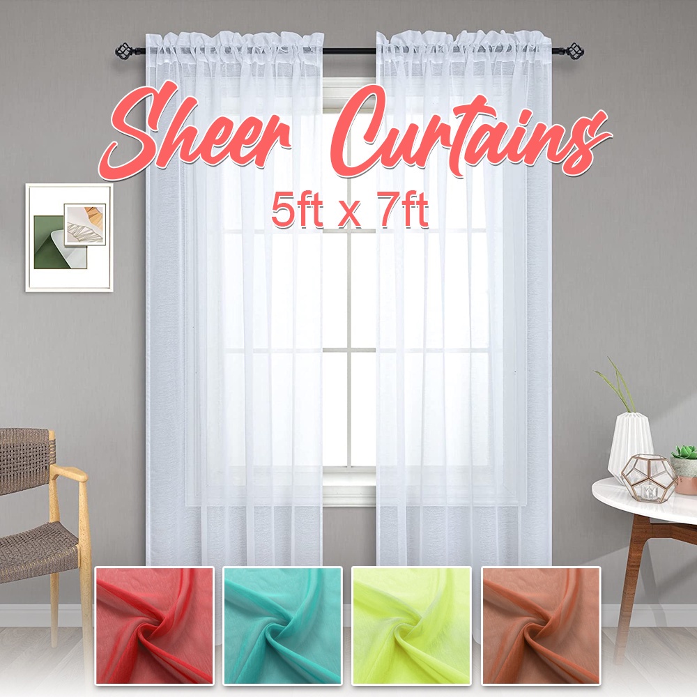 Natural Light Diffuser Sheer Curtain - Solid Plain Colors, Linen ...