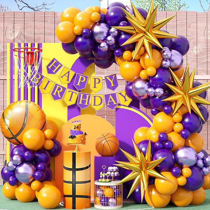 Sports Themed Birthday Party Decoration Balloon Set Football Basketball ...