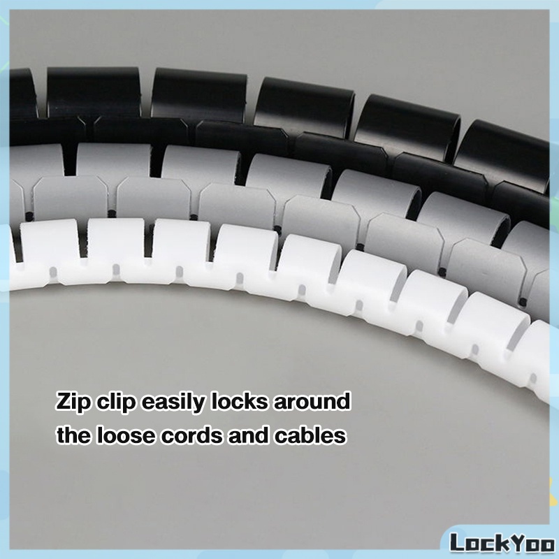 LockYoo Cable Organizer Cable Wire Wrap Organizer Spiral Tube Cable