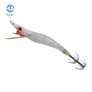 SUKE 5Pcs Luminous Squid Hook With Treble Hooks Fishing Lures Wood Shrimp  10.5cm/6.3g