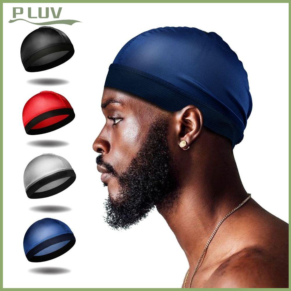 PLUVII Men Durag Hats, Solid Color Breathable Wave Caps, Bonnet ...