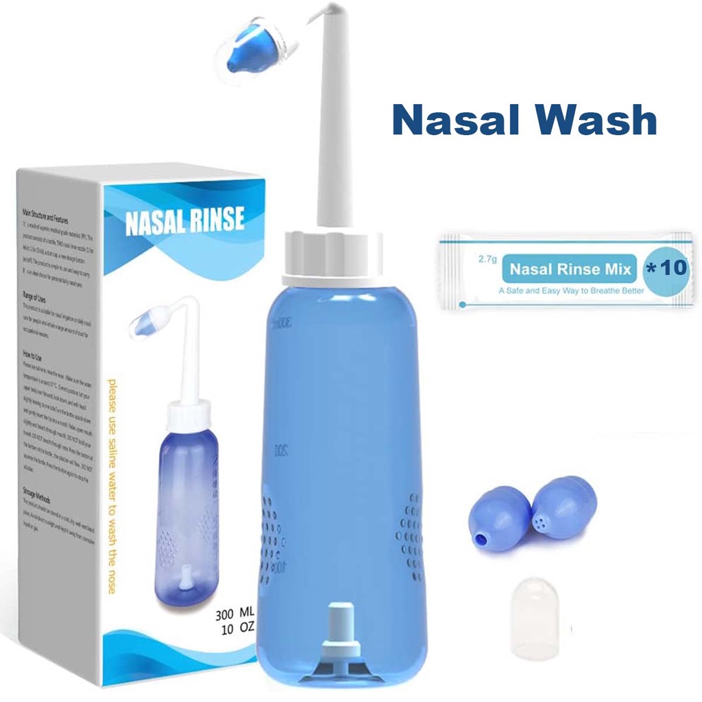 Nasal Irrigation System Wash Bottle Sinus Rinse Bpa-Free for Adult ...