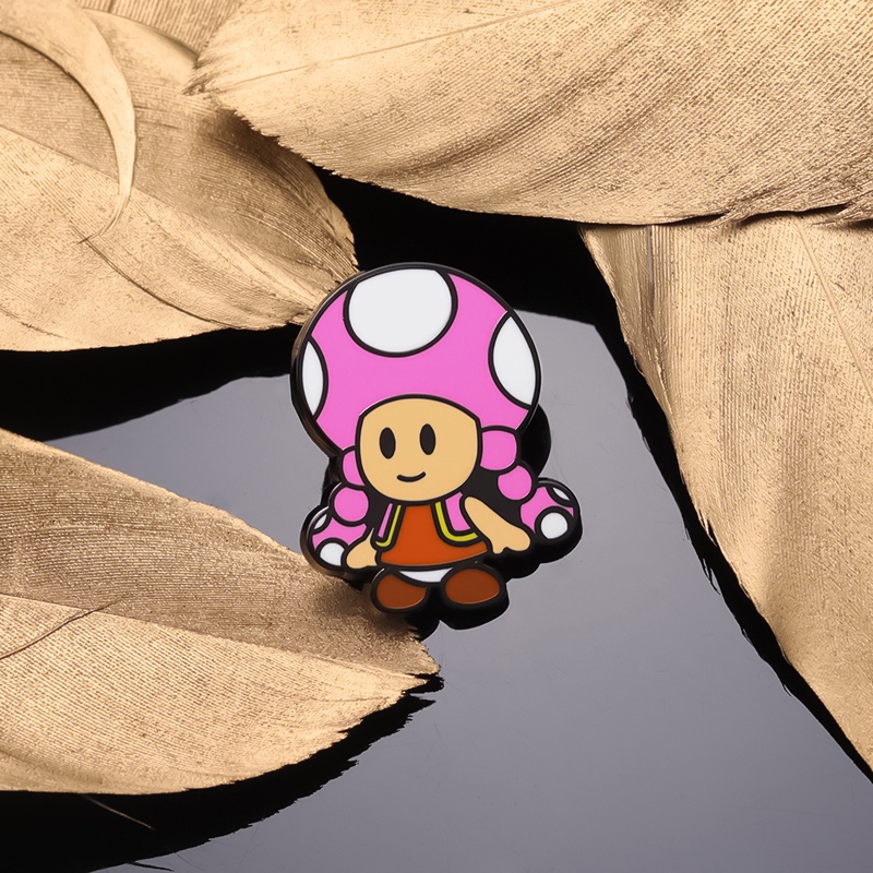 Cartoon Game Mario Enamel Pin Cute Toadette Girl Brooch Badges Lapel ...
