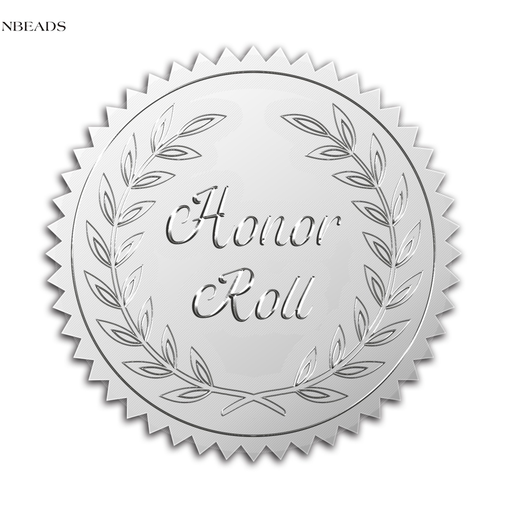 25Sheet 2" Gold Foil Sticker Honor Roll 100pcs Certificate Seals Silver