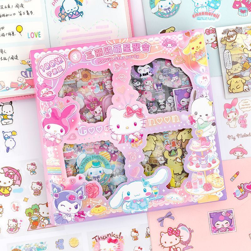 100Sheet Sanrio Kuromi Melody Cinnamoroll PET Transparent Waterproof ...