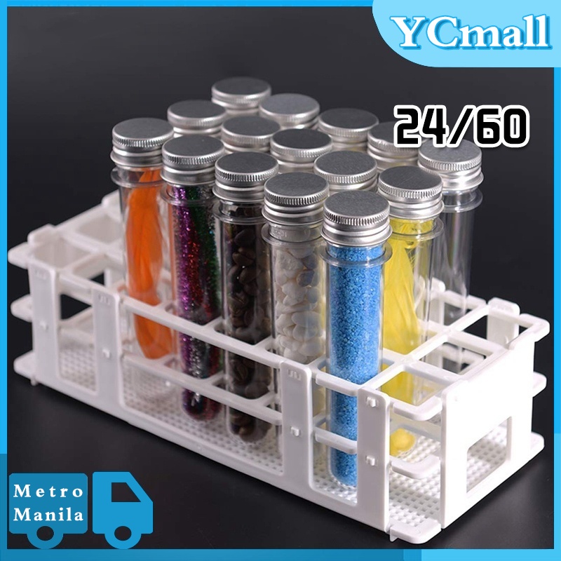 24/60 Holes Test Tube Stand Plastic Rack Lab Test Tube Rack For 25mm ...