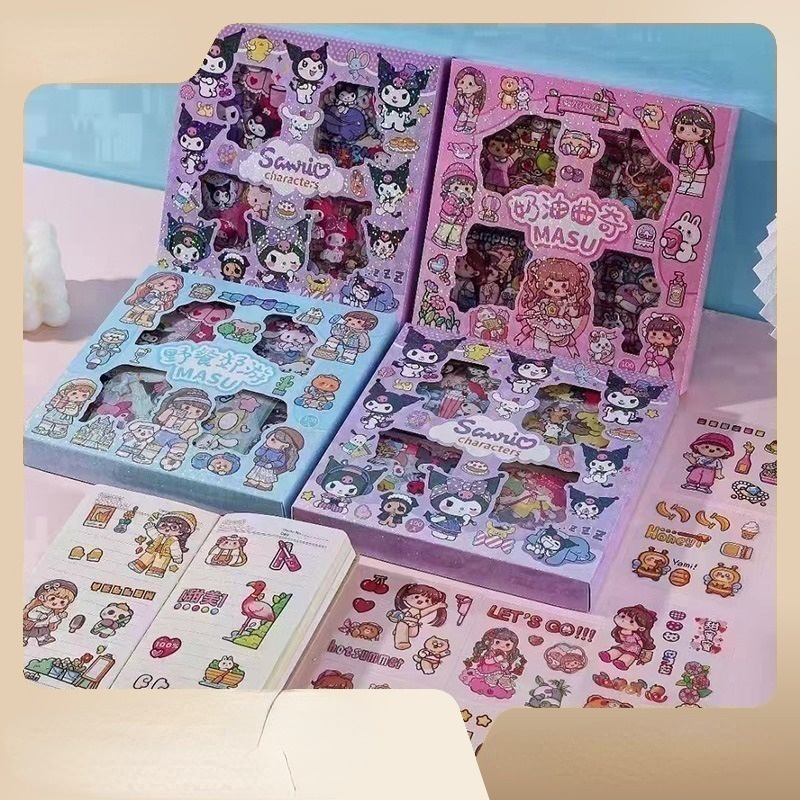 100pcs Kawaii My Melody Kuromi Hello Kitty Stickers for Kids Girls DIY ...