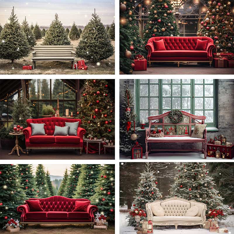Merry Christmas Indoor with Sofa Party Backdrop For Baby Shower New ...