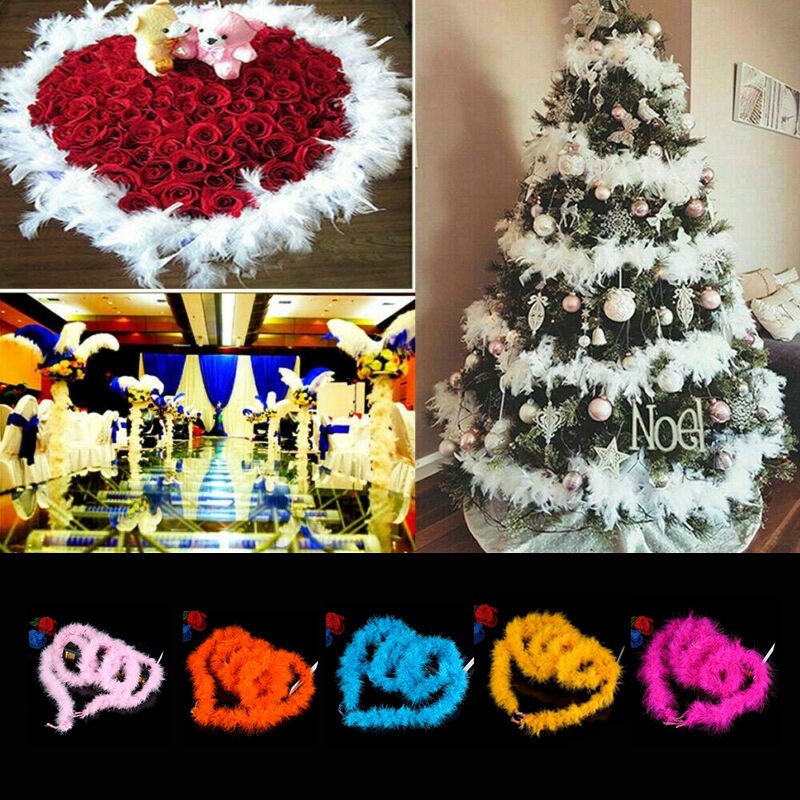 2 Meters Christmas Tree Feather Strip Decoration Boa Strips Ribbon for  Fancy Party Garland Ornaments