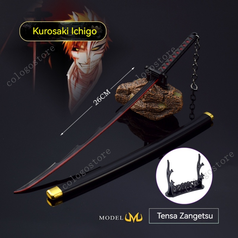 BLEACH Kurosaki Ichigo Tensa Zangetsu Zanpakutou Weapon Model Keychain ...