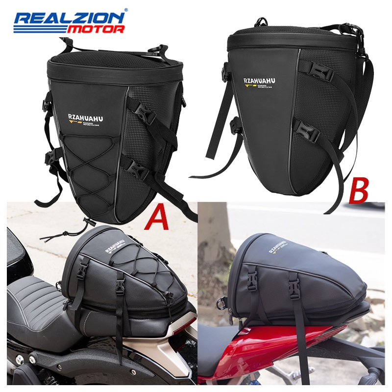 REALZION Universal Motorcycle Rear Seat Bag Travel Luggage Waterproof ...