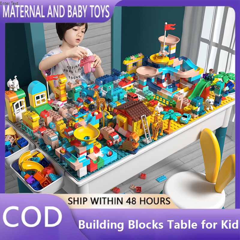 Building Blocks Table for Kids with Storage Box Educational Toy Gif ...