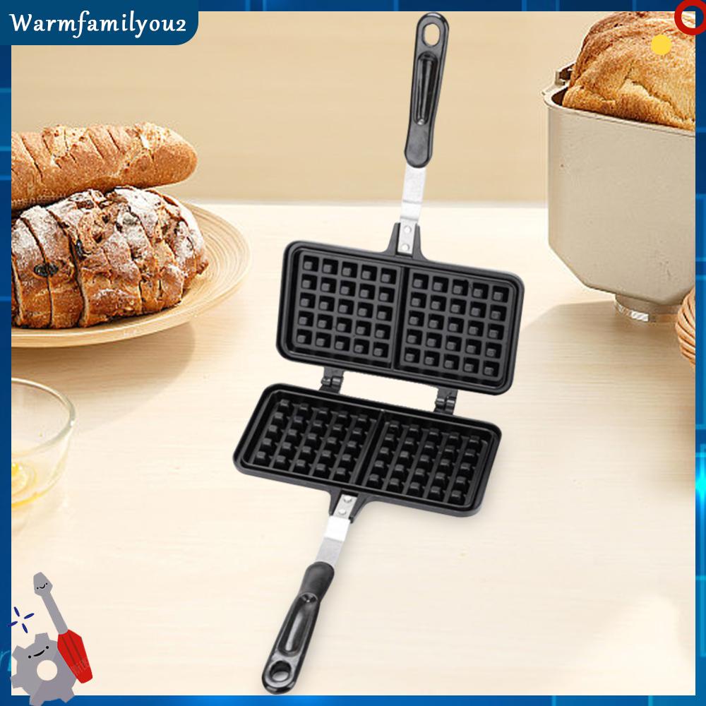 Rectangle Camping Waffle Maker Pan Non-Stick Waffle Maker Machine Cast ...