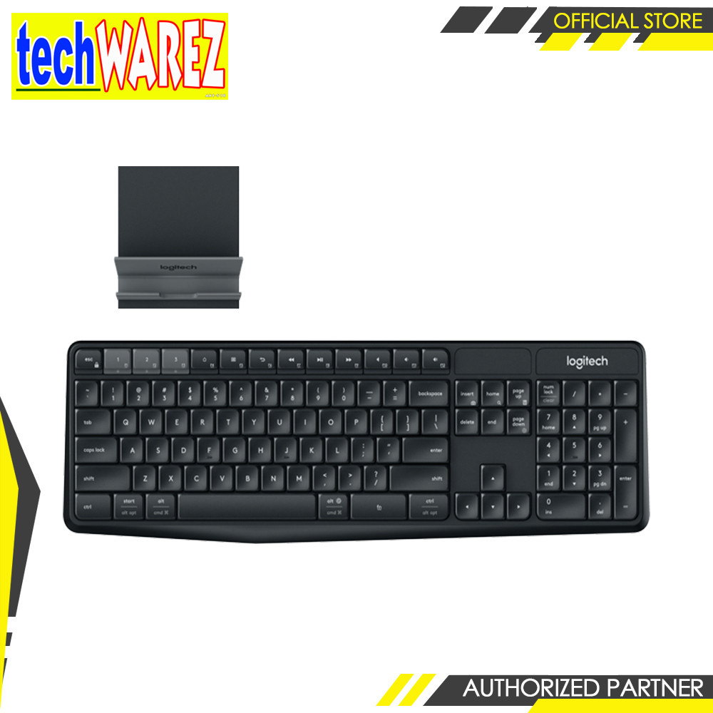 Logitech K375S Bluetooth Multi-Device Wireless Keyboard and Stand Combo ...