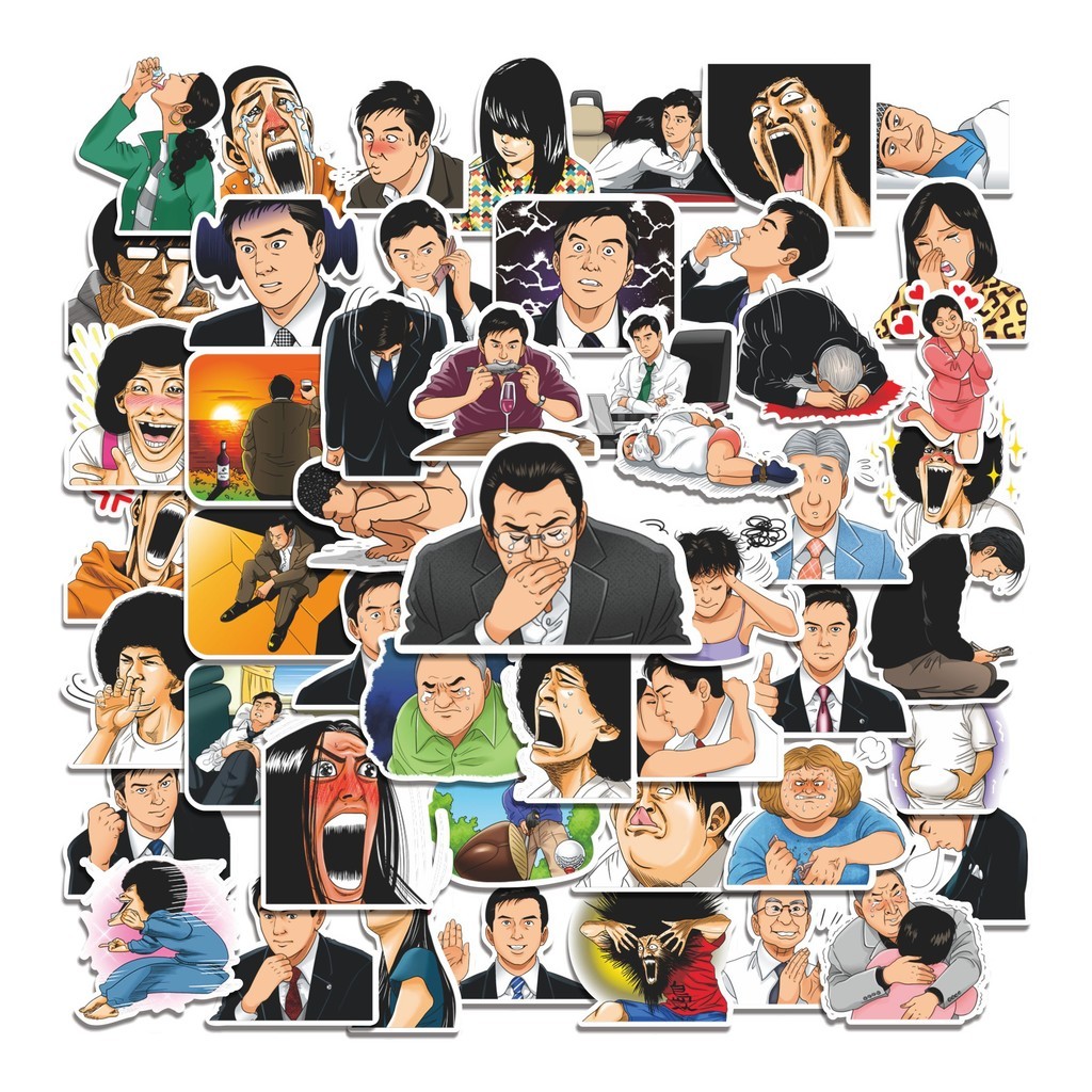 COD 50 Pcs Anime Stickers Tanaka Kosaku Afro Shima Cute Waterproof For ...