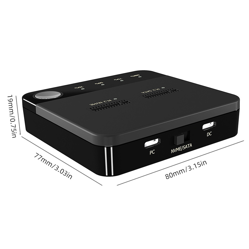 M.2 SATA/NVMe Dual-Bay Harde Schijf Docking Station Offline Kloon