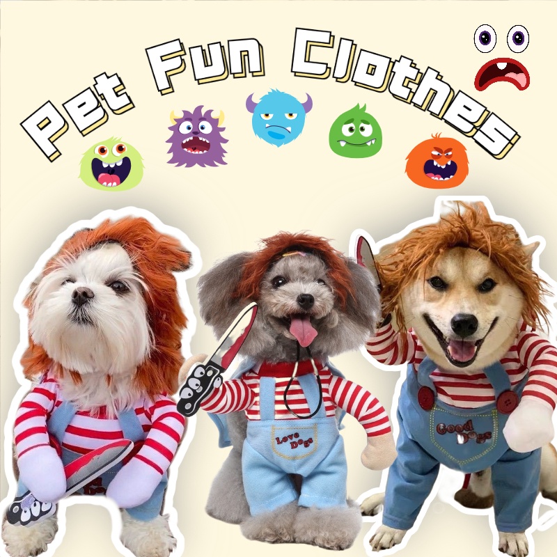 Funny Dog Clothes Pet Cat Dog Halloween Cosplay Apparel Clothes