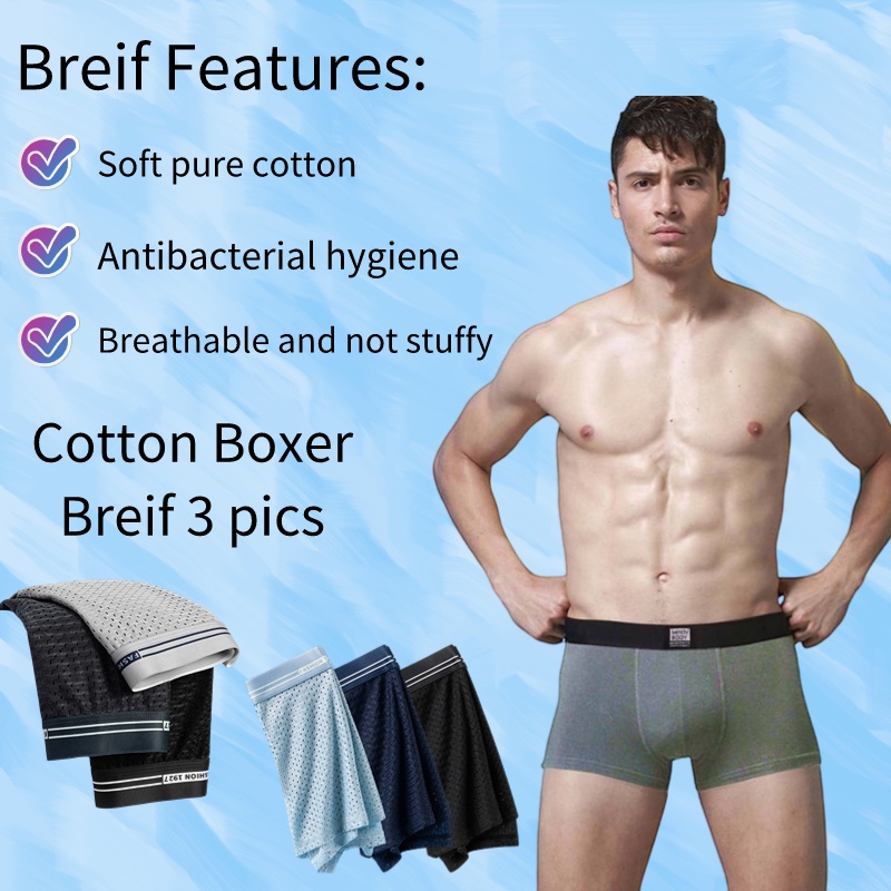 Fashion 6pieces Mens Boxers Cotton Breathable Underwear