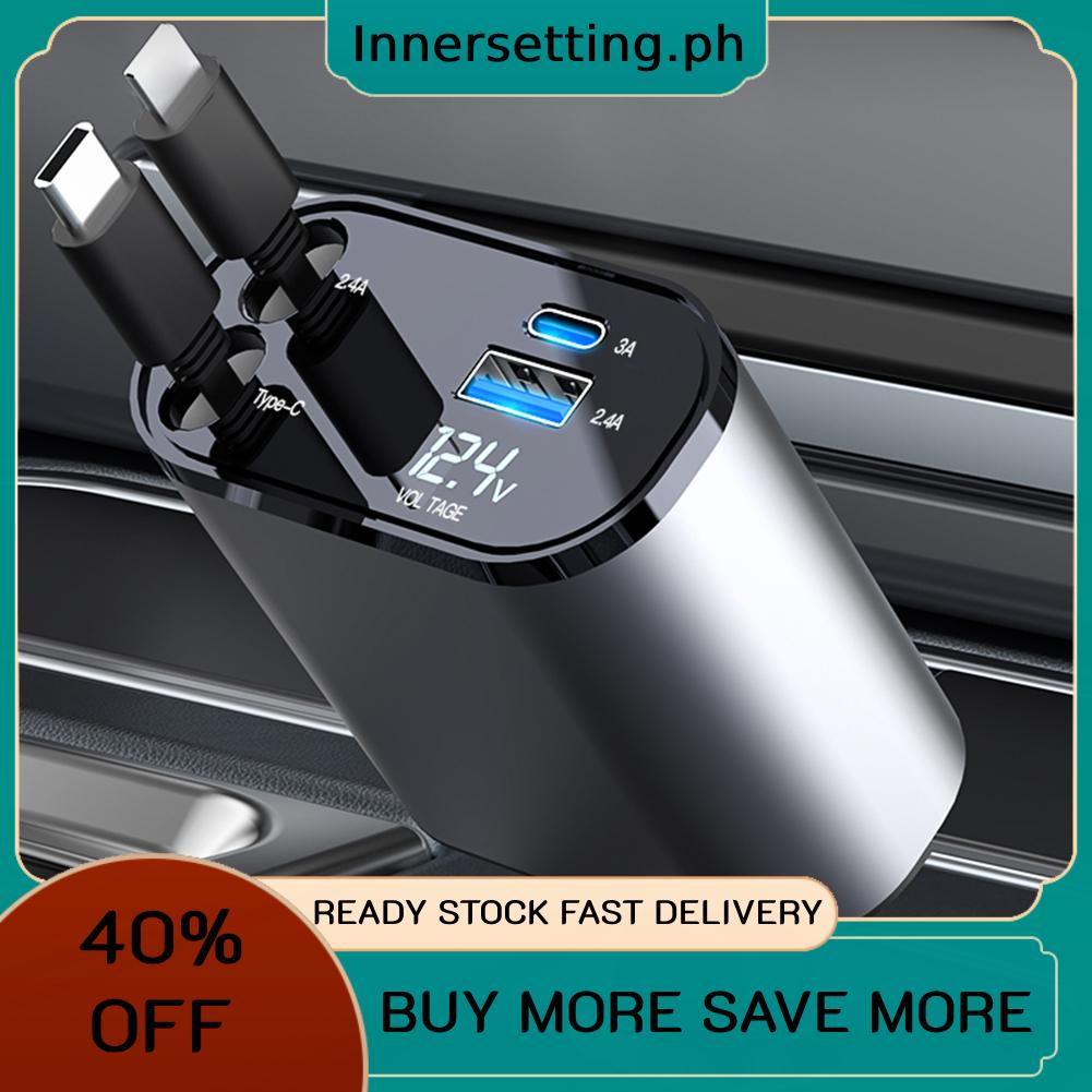 4 in 1 USB Car Fast Charger Super Fast Charge for Apple Type C USB