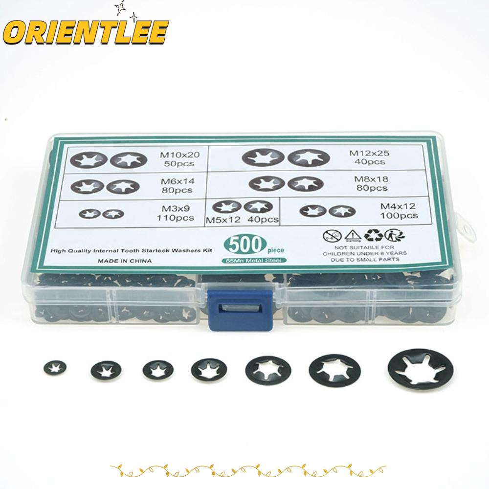 ORIENTLEE 500pcs Truck Nuts, M3M12 65 Manganese Steel Push Nuts, Speed