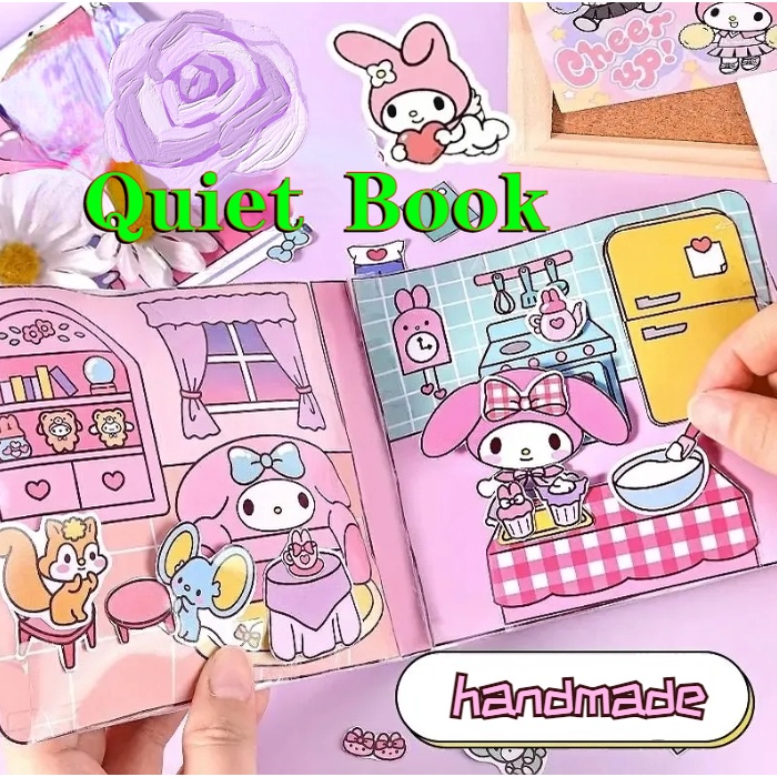 My Melody Quiet Book Kuromi Castle Dollhouse Paper Pochacco Pompompurin ...