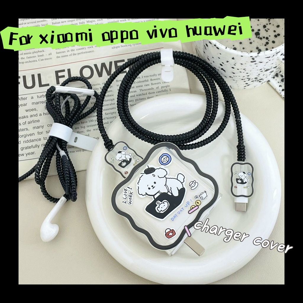 Cute Dog Cartoon Android Wave Charger Protector USB TypeC Cable ...