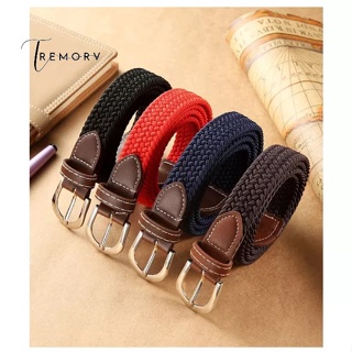 Canvas Knitted Sweater Tuck Band With Elastic Braided Elastic Belt