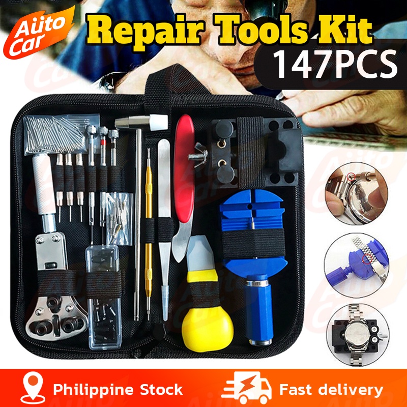 147pcs Watchmaker Watch Repair Tool Kit Watch Link Pin Remover Case ...