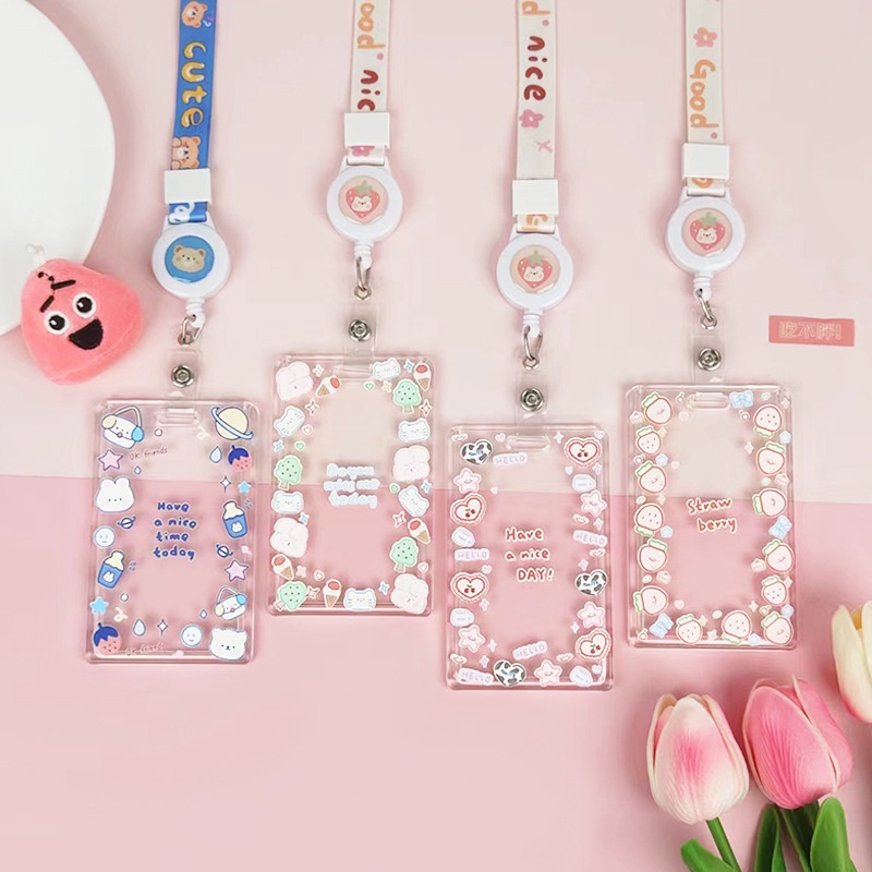 Cute Guka Card Case with Telescopic Lanyard DIY Student Card ...