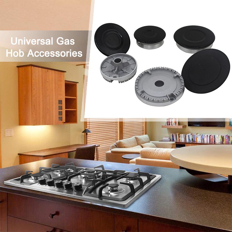 Universal Oven Hob Gas Burner Crown Gas Stove Burner Thick Iron Black